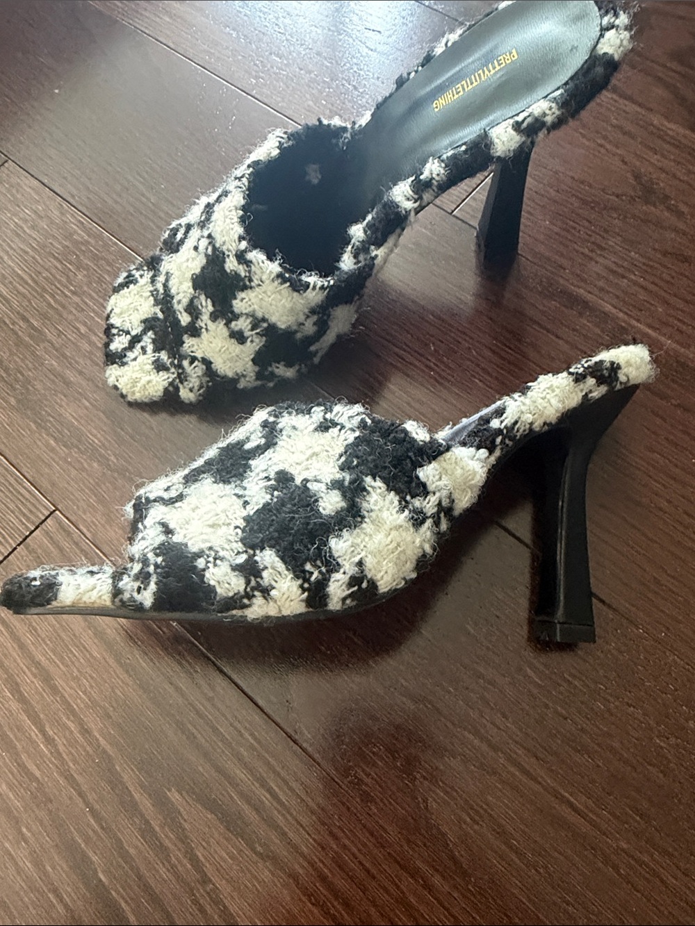 Black & White Textured Mules